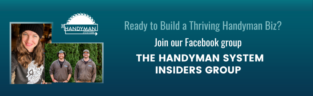 Join the handyman system facebook group
